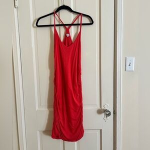 Splendid jersey spaghetti strap, dress size small, and Poppy orange color.